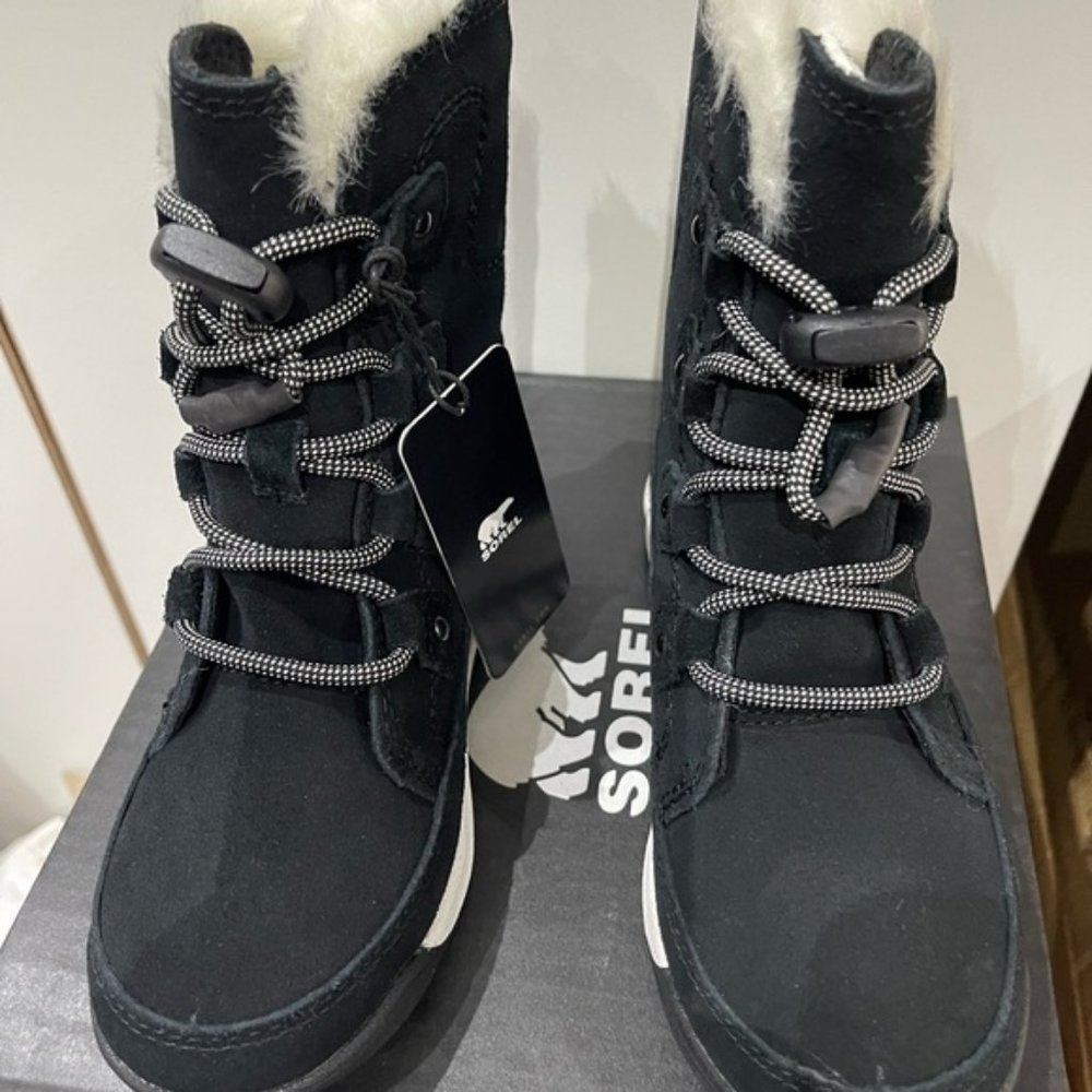 BNWT Sorel Toddler Whitney II Joan winter Lace up Boot size 12 Black - Picture 2 of 9